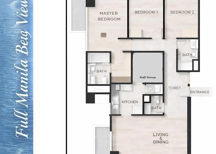 公寓 Bayshore 3br Seaview Beside Okada Bay Sunset Airport Moa *